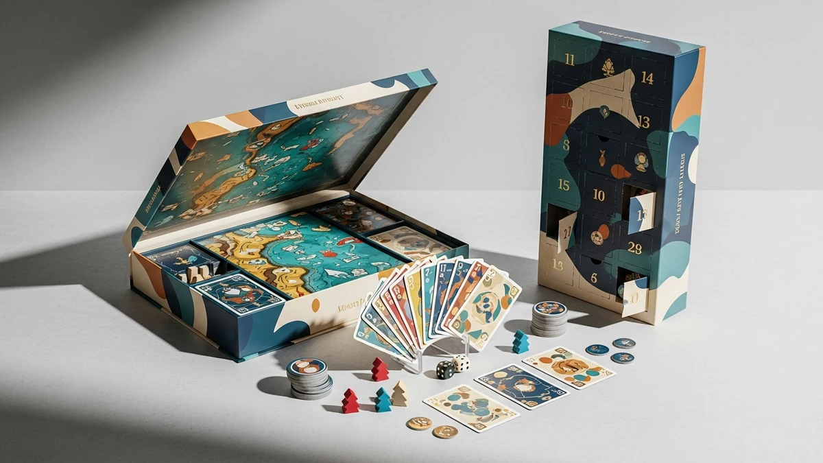 Настольные игры и адвент-календари: коробка, ложементы, печать игровых элементов